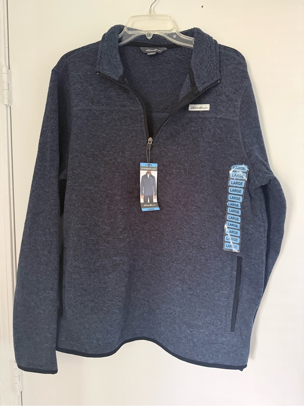 Eddie Bauer Men's Half-Zip Fleece Pullover - Heather Navy